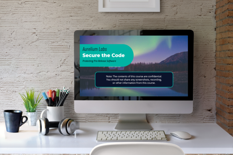 Secure the Code course on a monitor
