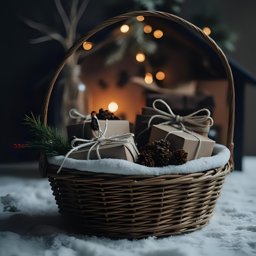 Handmade gifts in a basket
